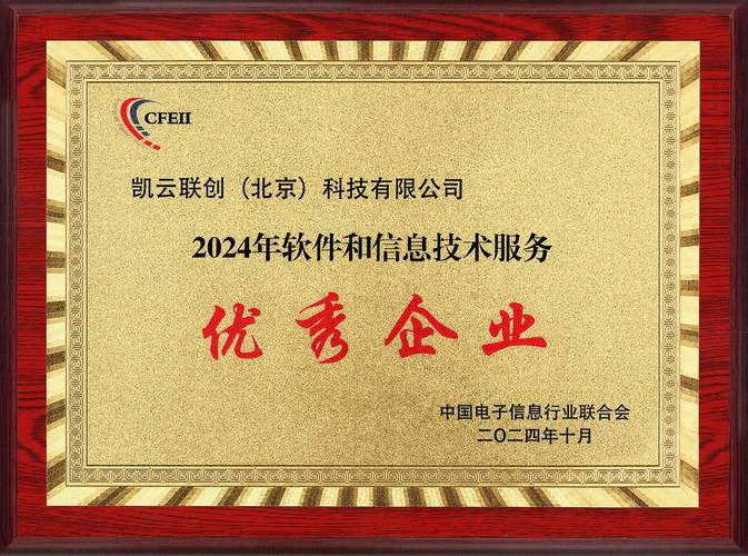 载誉前行!凯云获评"2024年软件和信息技术服务优秀企业"